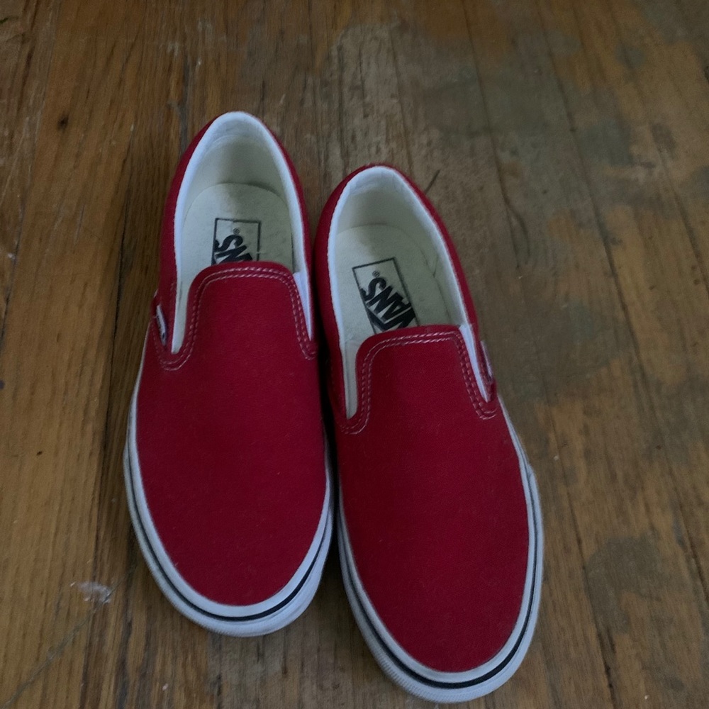 red slip on vans